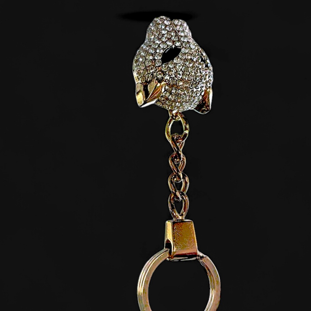 Rhinestone Encrusted Panthere Pendant/ Keychain/ Bag Charm - Picture 6 of 7